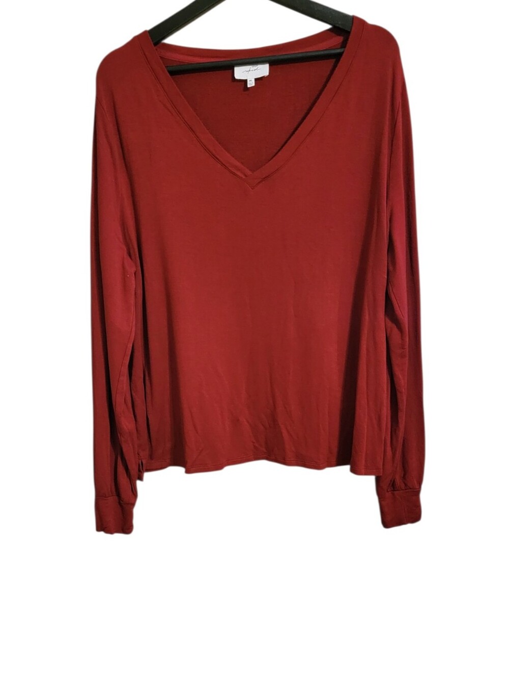 Soma Wknd Red Long Sleeve V Neck Top